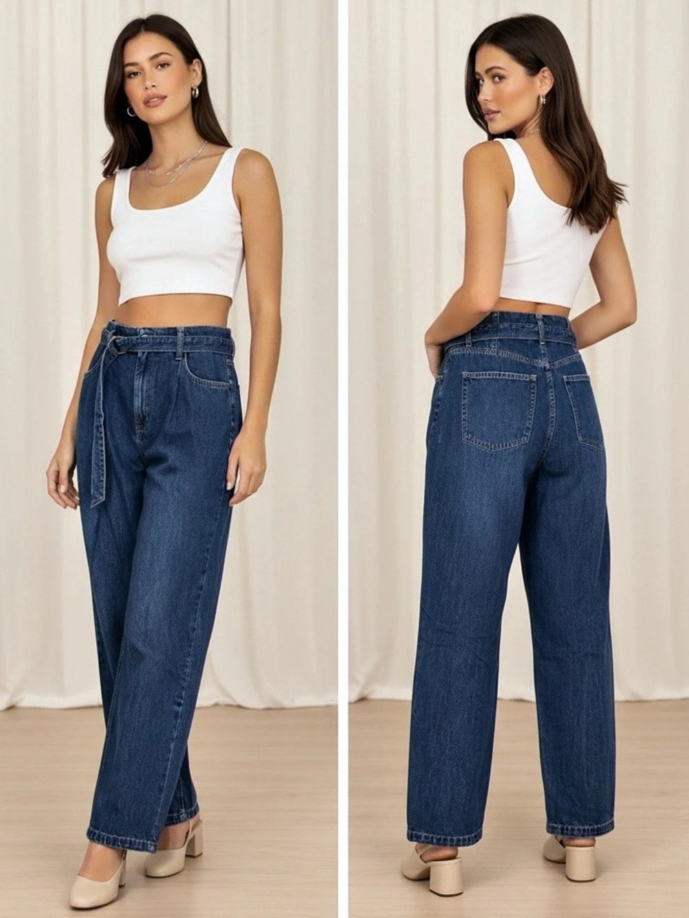 Uniqlo Jeans High Rise Tapered High Rise Releaxed Jeans in Blue Size 27